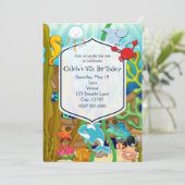 Plezier onder het zee kinderen verjaardagsfeestje  kaart (Staand voorkant)