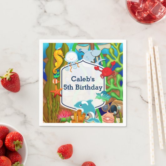 Plezier onder het zee kinderen verjaardagsfeestje servetten (Insitu)