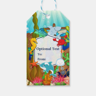 Plezier onder het zee kinderverjaardagsfeestje cadeaulabel