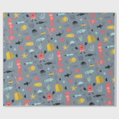 Plezier onder het zee schattige cartoon oceaan die cadeaupapier (Vlak)