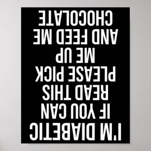 Plezier ondersteboven Diabetische Quote Type 1 Gif Poster