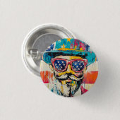 Plezier op 4 juli ronde button 3,2 cm (Voorkant /achterkant)