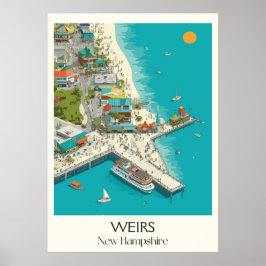 Plezier op de Weirs New Hampshire Boardwalk Poster