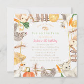 Plezier op het Boerderij Verjaardagsuitnodiging - Kaart (Voorkant)