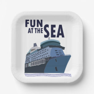 Plezier op het Zee Cruise Ship Party Papieren Bordje