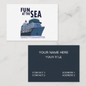 Plezier op het Zee cruiseschip Visitekaartje (Voorkant / Achterkant)