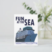 Plezier op het zeecruiseschip briefkaart (Staand voorkant)