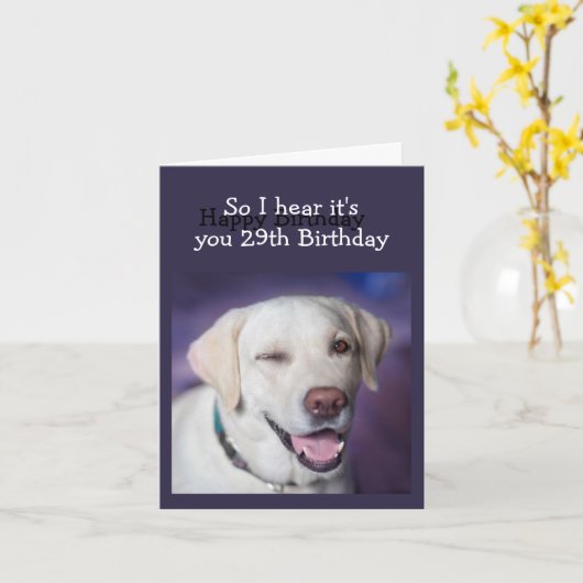 Plezier over de Hill Old Age Verjaardag Humor Dog Kaart (Gele Bloem)