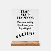 Plezier Pimp Uw Prosecco Cocktail Bar Instructies Acryl Bord (Voorkant)