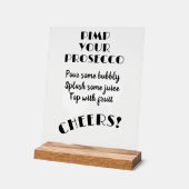 Plezier Pimp Uw Prosecco Cocktail Bar Instructies Acryl Bord (Hoek)
