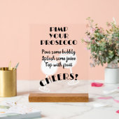 Plezier Pimp Uw Prosecco Cocktail Bar Instructies Acryl Bord (Huwelijk)