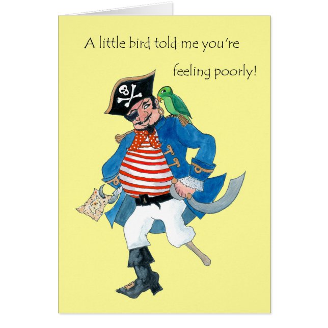 Plezier Pirate en Parrot Get Well voor kinderen (Voorkant)