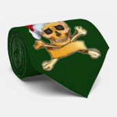 Plezier Pirate Skull & Crossbones Santa Hat Kerstm Stropdas (Opgerold)