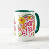 Plezier Regenboog Bloemen Kies Vreugde Inspirativi Mok (Voorkant rechts)