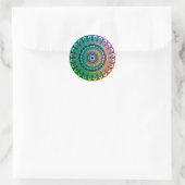 Plezier Regenboog en harten Mandala Ronde Sticker (Tas)