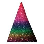 Plezier Regenboog Glitter  Feesthoedjes (Rechts)