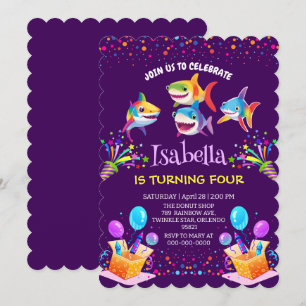 Plezier regenboog haai ballon verjaardagsfeestje j kaart