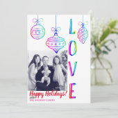 Plezier Regenboog LIEFDE Vakantie Ornamenten Kerst Kaart (Staand voorkant)