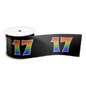 Plezier, regenboogpatroon "17" Evenementnummer (zw Satijnen Lint (Spoel)