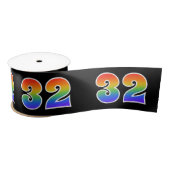 Plezier, regenboogpatroon "32" Evenementnummer (zw Satijnen Lint (Spoel)