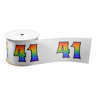 Plezier, regenboogpatroon "41" Evenementnummer (gr Satijnen Lint
