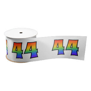 Plezier, regenboogpatroon "44" Evenementnummer (gr Satijnen Lint