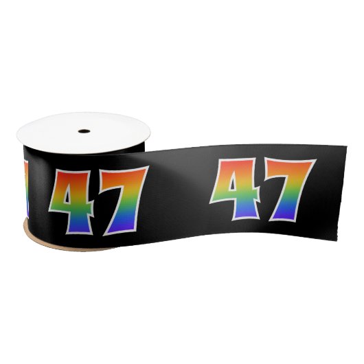 Plezier, regenboogpatroon "47" Evenementnummer (zw Satijnen Lint (Spoel)