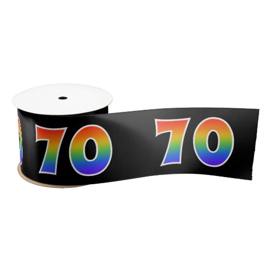 Plezier, regenboogpatroon "70" Evenementnummer (zw Satijnen Lint (Spoel)