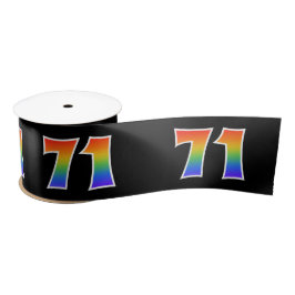 Plezier, regenboogpatroon "71" Evenementnummer (zw Satijnen Lint