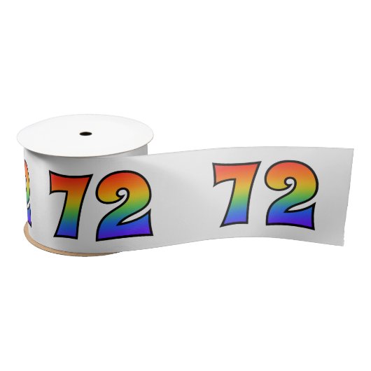 Plezier, regenboogpatroon "72" Evenementnummer (gr Satijnen Lint (Spoel)