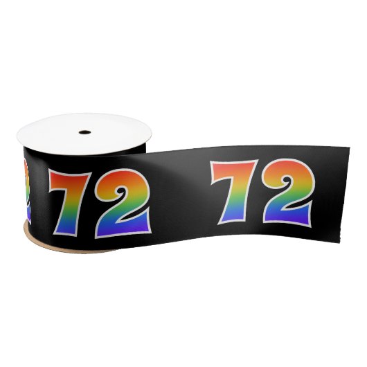 Plezier, regenboogpatroon "72" Evenementnummer (zw Satijnen Lint (Spoel)