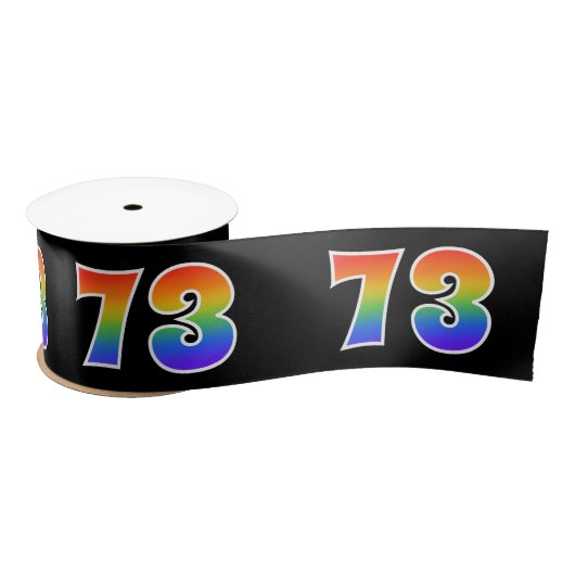 Plezier, regenboogpatroon "73" Evenementnummer (zw Satijnen Lint (Spoel)