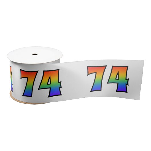 Plezier, regenboogpatroon "74" Evenementnummer (gr Satijnen Lint (Spoel)