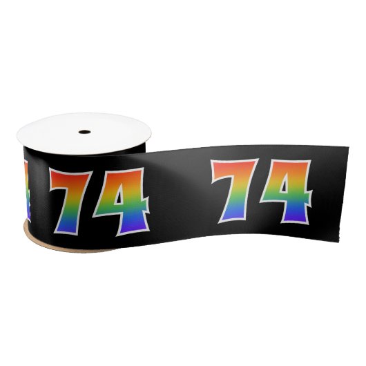 Plezier, regenboogpatroon "74" Evenementnummer (zw Satijnen Lint (Spoel)