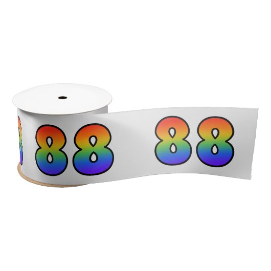 Plezier, regenboogpatroon "88" Evenementnummer (gr Satijnen Lint (Spoel)