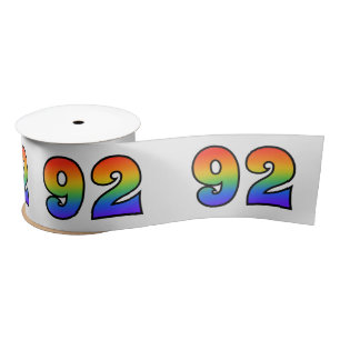 Plezier, regenboogpatroon "92" Evenementnummer (gr Satijnen Lint