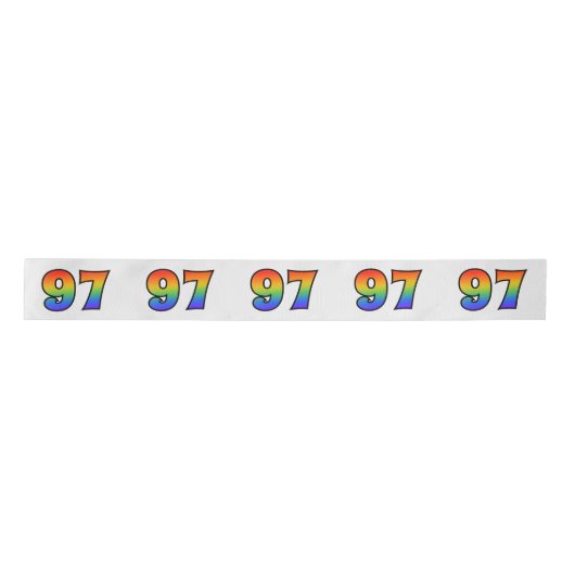 Plezier, regenboogpatroon "97" Evenementnummer (gr Satijnen Lint (Voorkant)