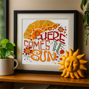 Plezier Retro Hier komt de Zon Inspirivity Poster