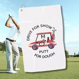 Plezier Rit Voor de Show Rood Monogram Karretje Golfhanddoek