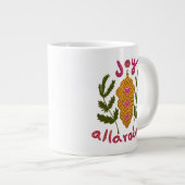 Plezier rondom kerstversiering grote koffiekop (Voorkant rechts)