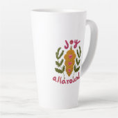 Plezier rondom kerstversiering latte mok (Rechterhoek)