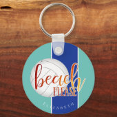 Plezier strand alsjeblieft meisjes volleybal sleut sleutelhanger (Voorkant)