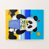 Plezier strand panda beer kinderen legpuzzel (Horizontaal)