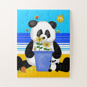 Plezier strand panda beer kinderen legpuzzel
