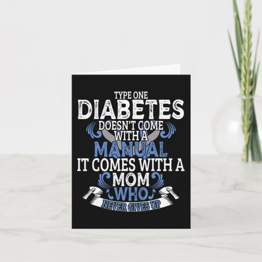 Plezier Type 1 Diabetes T1D Diabetisch Bewustzijn  Kaart (Voorkant)