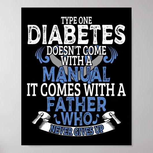 Plezier Type 1 Diabetesdiabetes T1D Bewustzijn Man Poster (Voorkant)