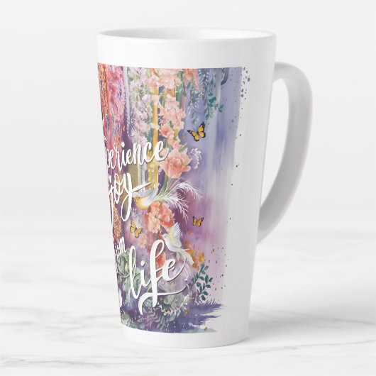 Plezier uit het leven latte mok (Rechterhoek)