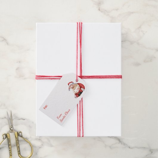 Plezier Van Santa Claus Aangepaste NAAM cadeau rec Cadeaulabel (Met Touw)