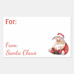 Plezier Van Santa Claus Aangepaste NAAM cadeau rec Rechthoekige Sticker