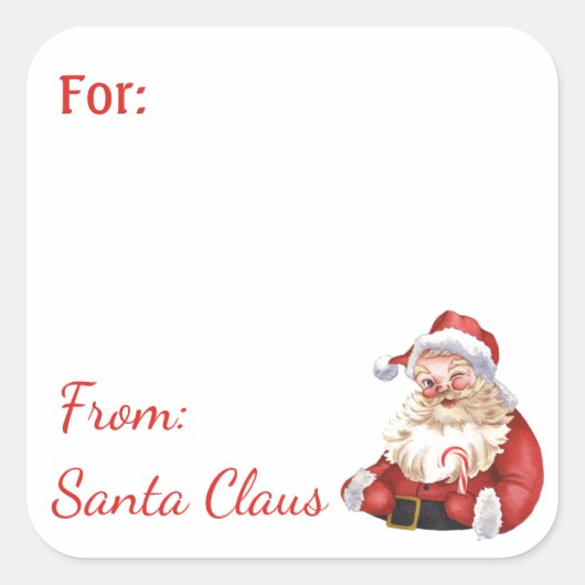 Plezier Van Santa Claus Custom NAME cadeau sticker (Voorkant)